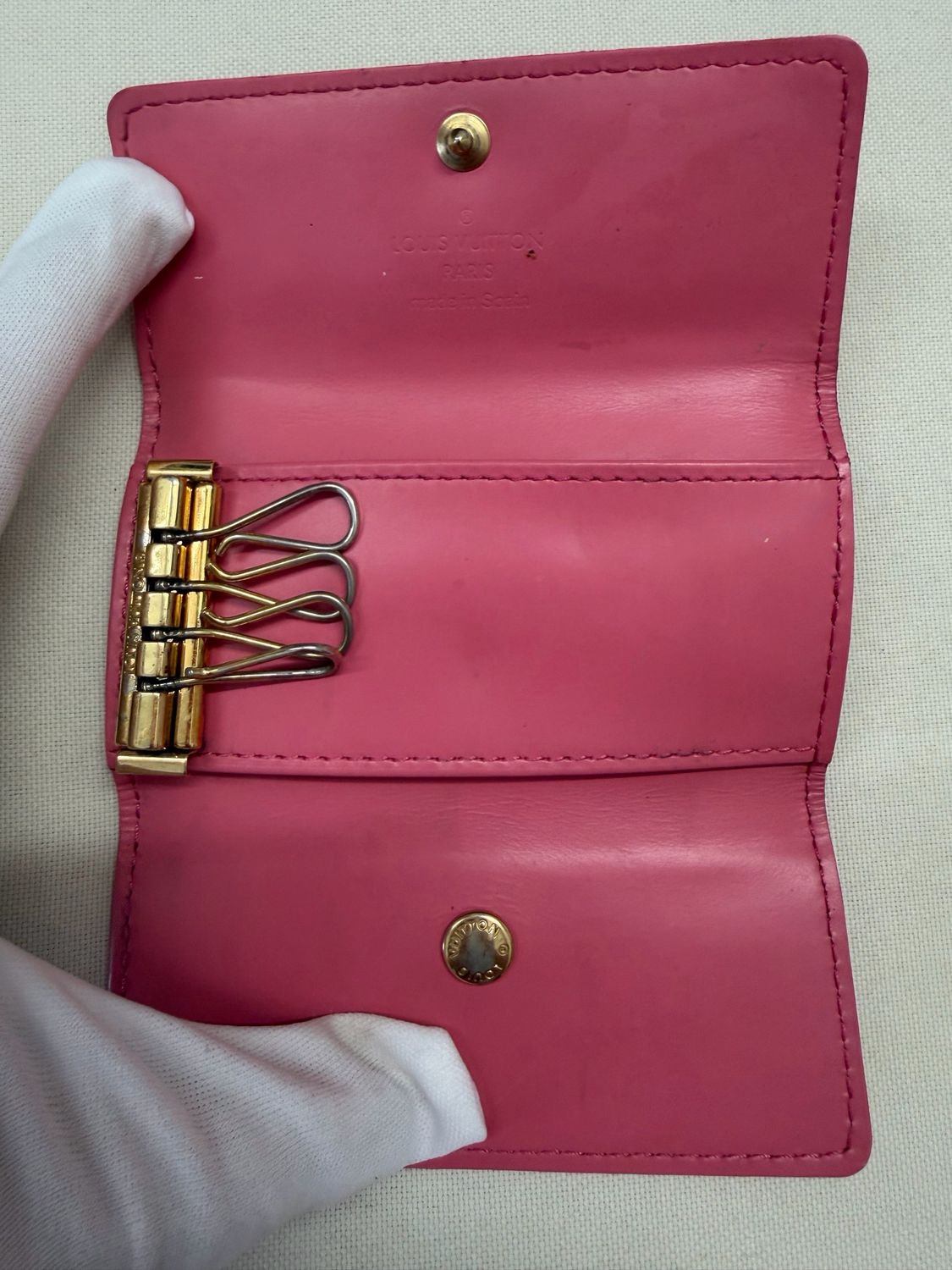 Louis Vuitton Kisslock Wallet Vernis And Multicles 4 Key 