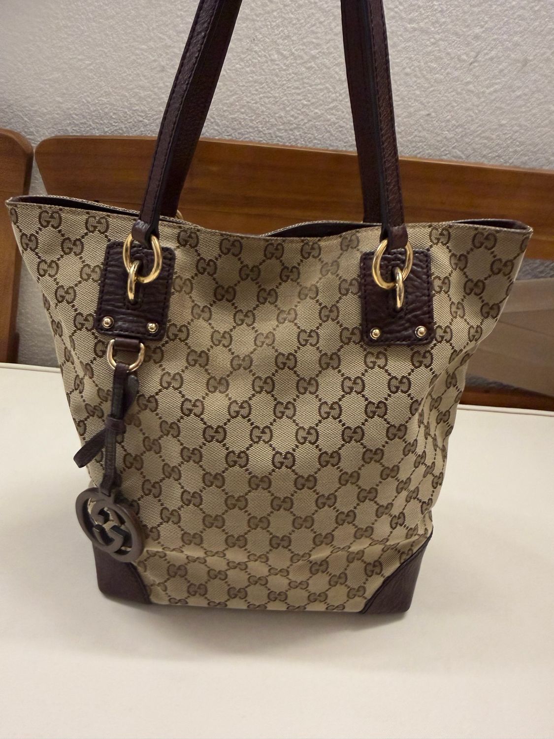 Gucci Monogram Canvas Vertical Tote Charm