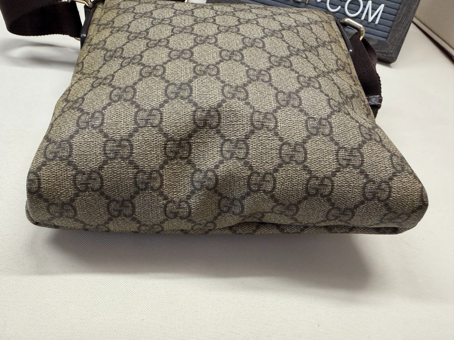 Gucci Monogram Supreme Flap Messenger Sling