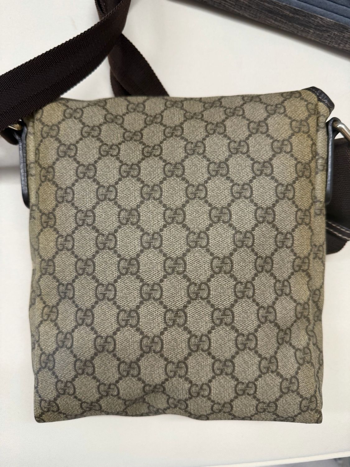 Gucci Monogram Supreme Flap Messenger Sling