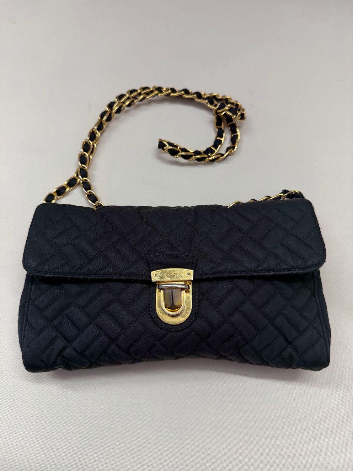 Prada Quilted Tessuto Impuntu Flap Crossbody Messenger