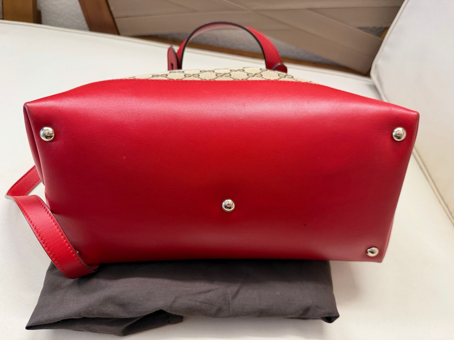 Gucci Monogram Canvas Valentine Heart Charm Crossbody Messenger Sling