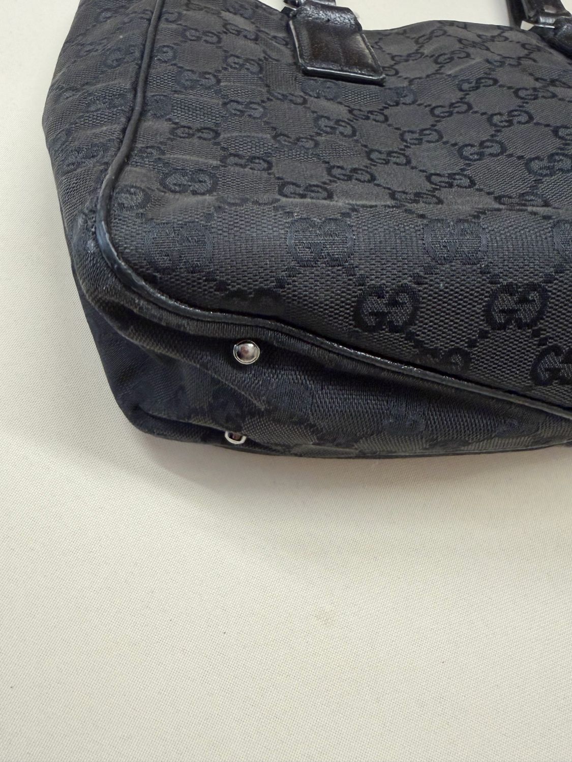 Gucci Monogram Canvas Tote Shoulder in Black