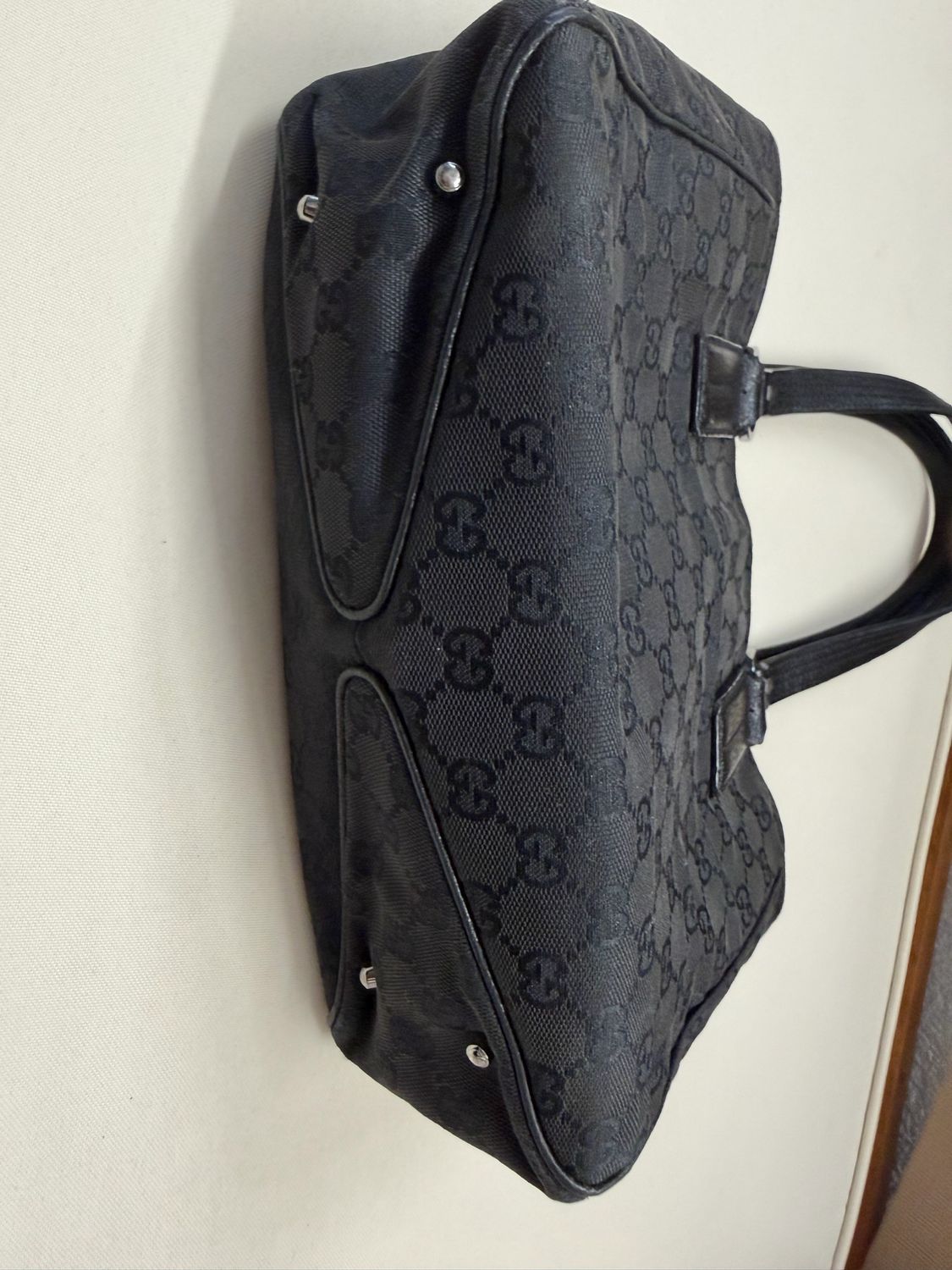 Gucci Monogram Canvas Tote Shoulder in Black