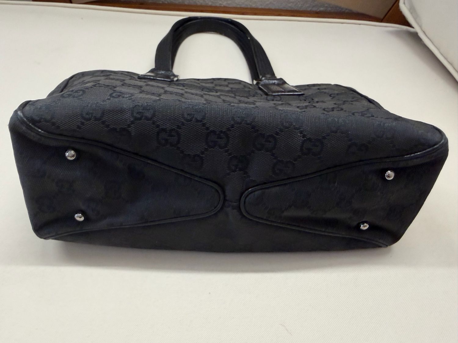 Gucci Monogram Canvas Tote Shoulder in Black