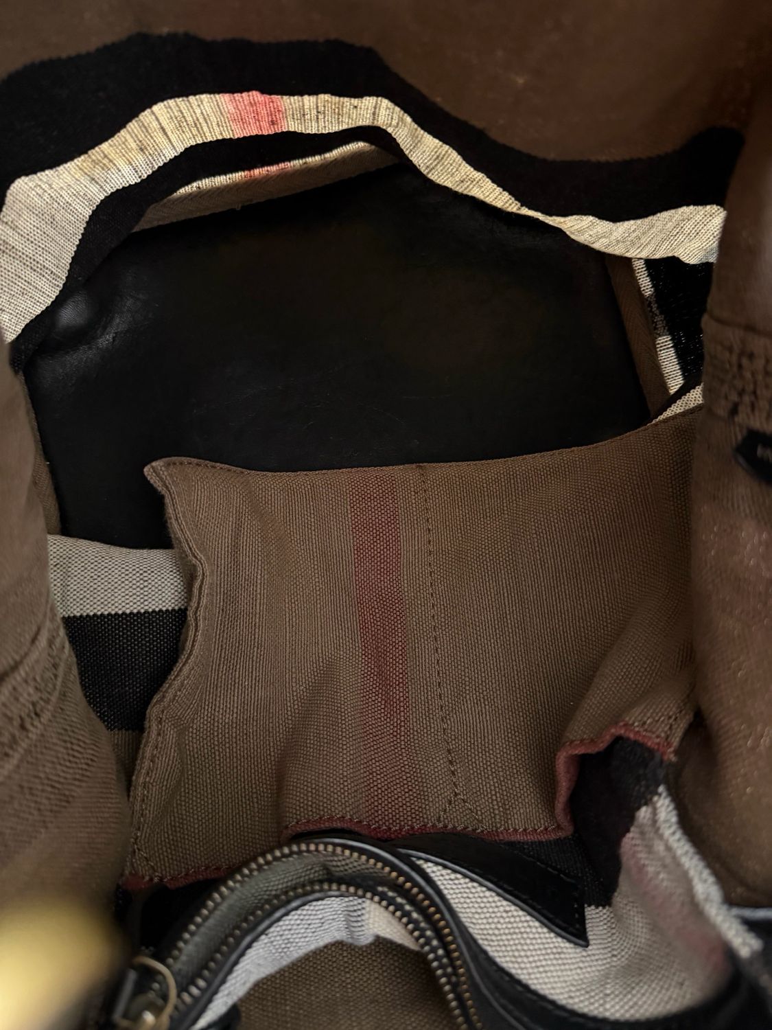 Burberry Ashby Bucket Nova Check Crossbody Sling in Black