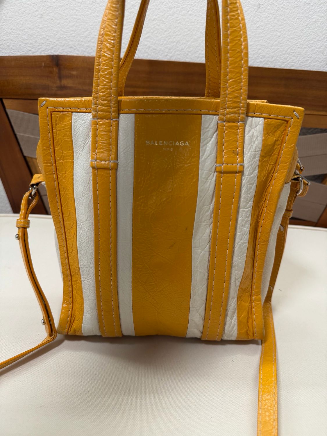 Balenciaga Bazar S Shopper Tote Sling Crossbody in Yellow