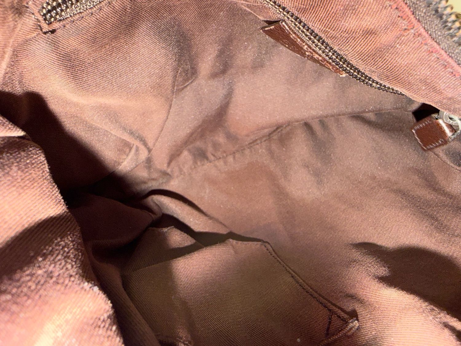 Gucci Monogram Canvas Saddle Messenger Halfmoon Web Strap Sling