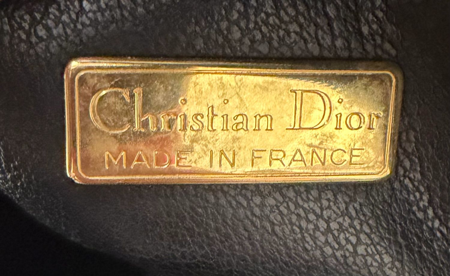 Christian Dior Pebbled Leather Vintage Vertical Dome