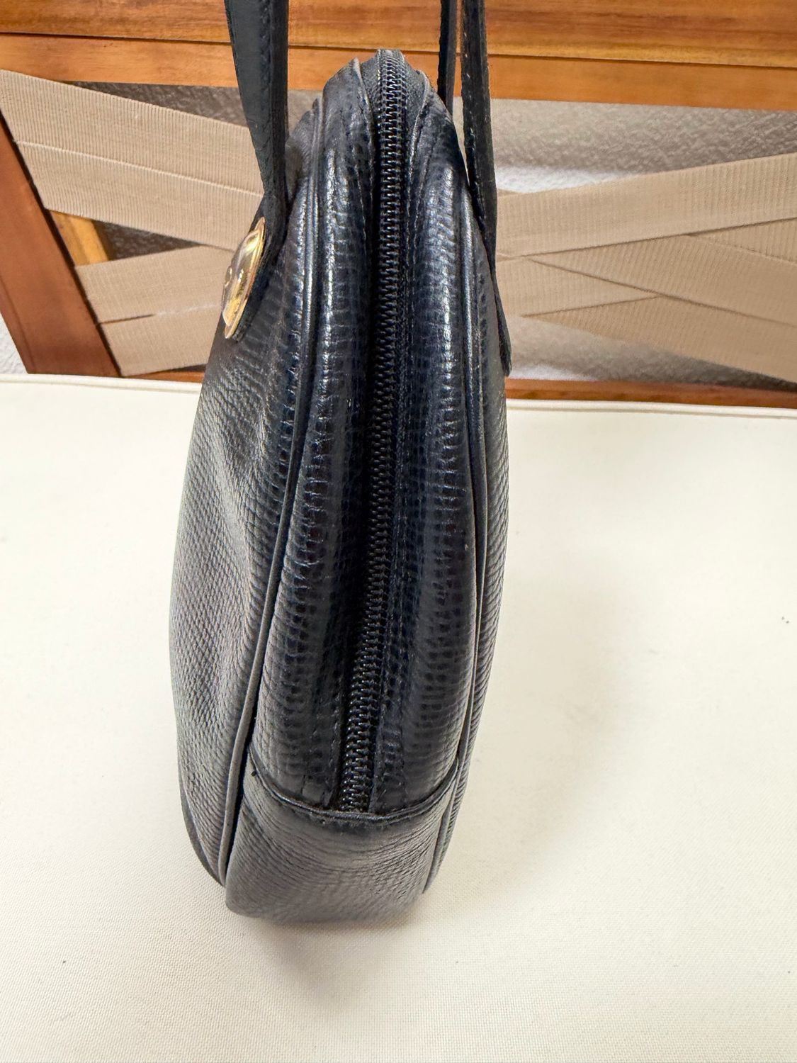 Christian Dior Pebbled Leather Vintage Vertical Dome