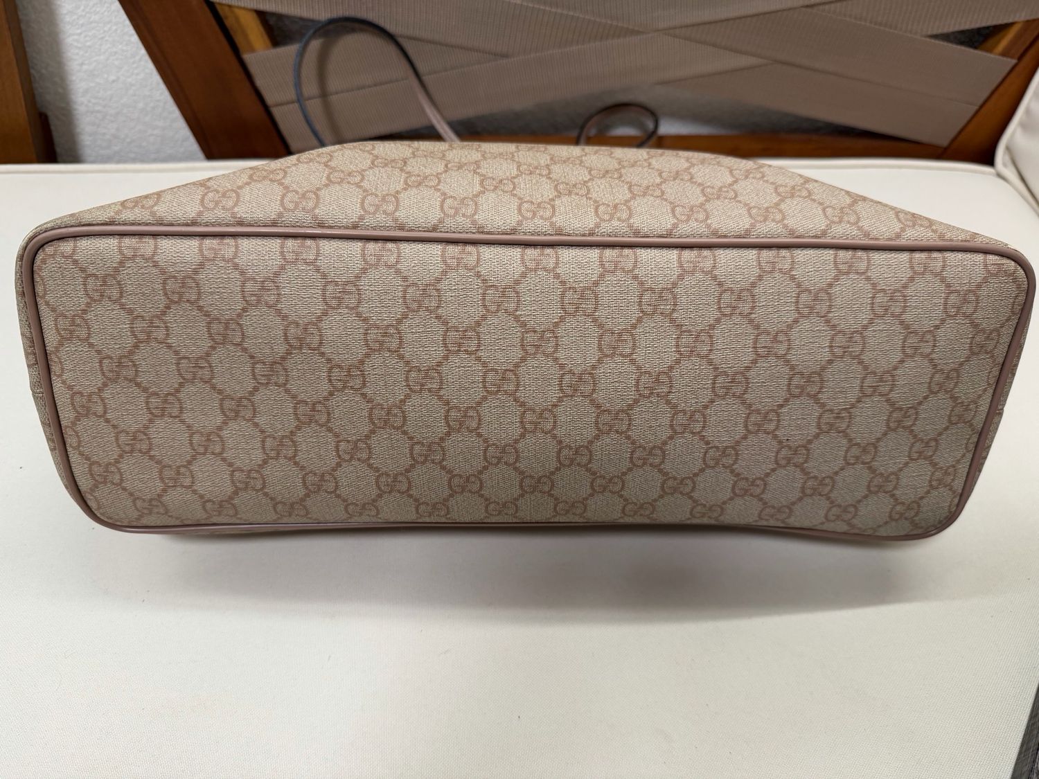 Gucci Monogram Supreme Plus Convertible Zipper Tote in Pink