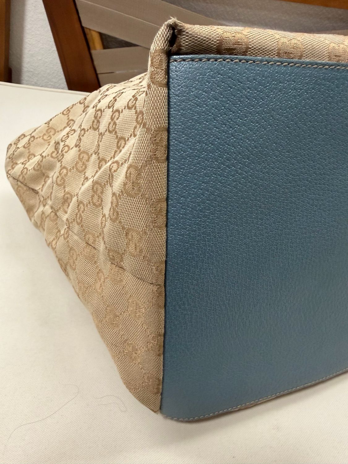 Gucci Monogram Canvas Web Strap Tote Shoulder