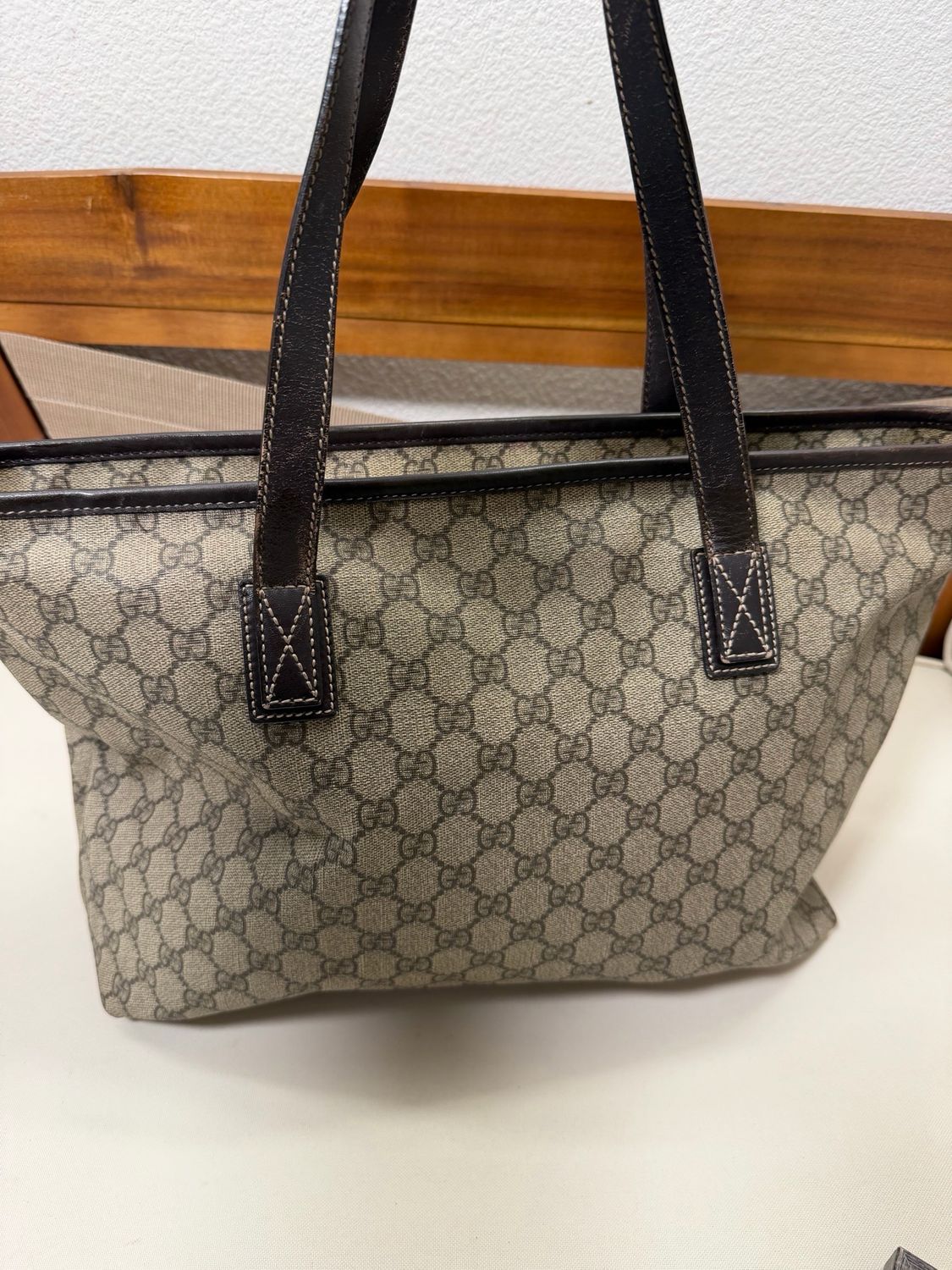 Gucci Monogram Supreme Plus Zipper Tote Shoulder