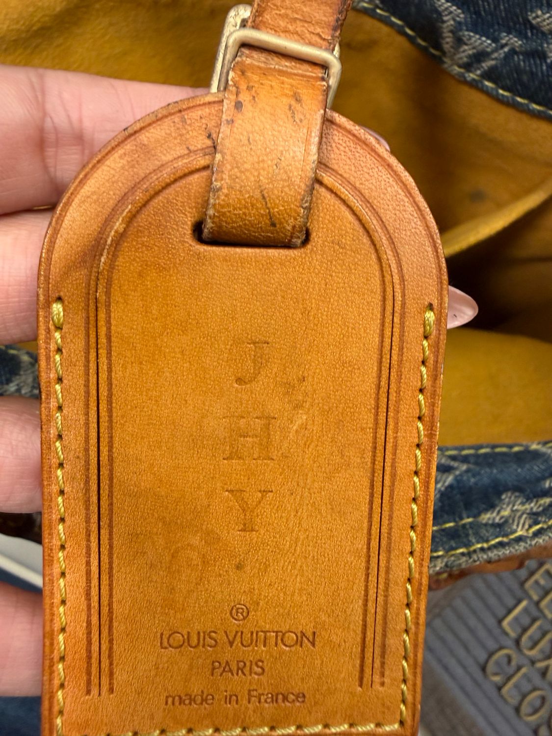 Louis Vuitton Sac Plat Denim Blue Tote