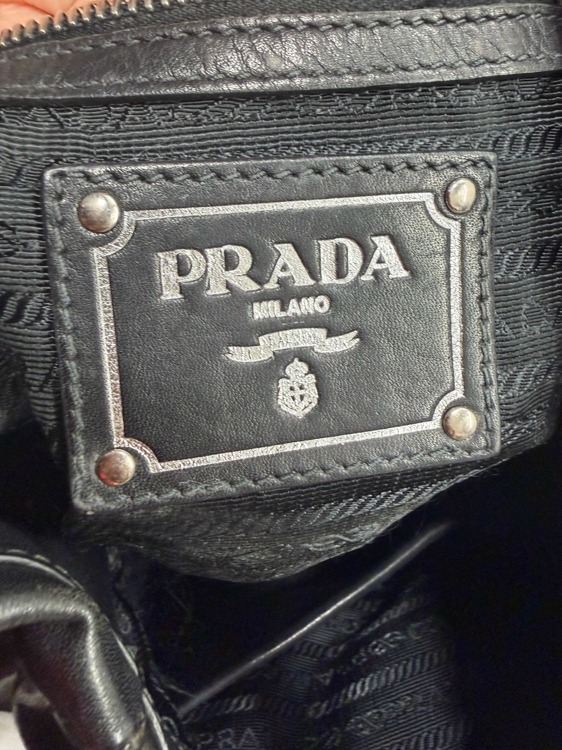 Prada Soft Leather Tote Shoulder in Black