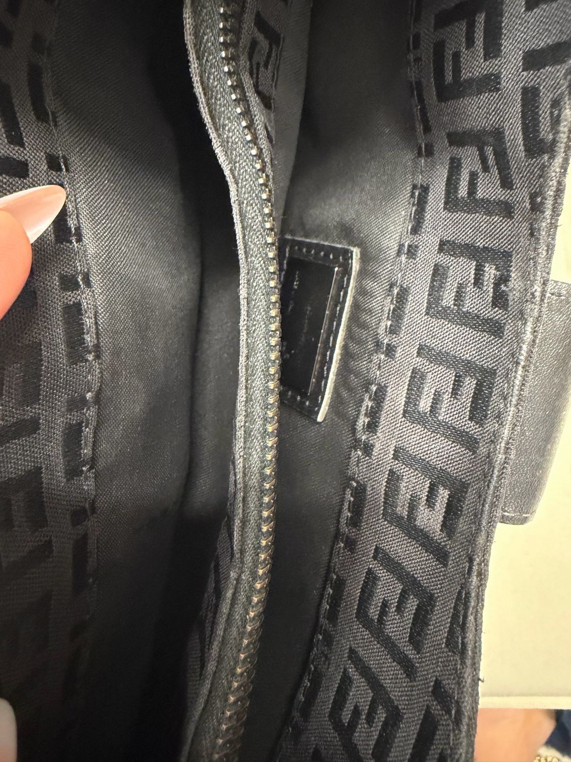 Fendi Zucca Borsa Flap Halfmoon Hobo Shoulder Monogram in Black