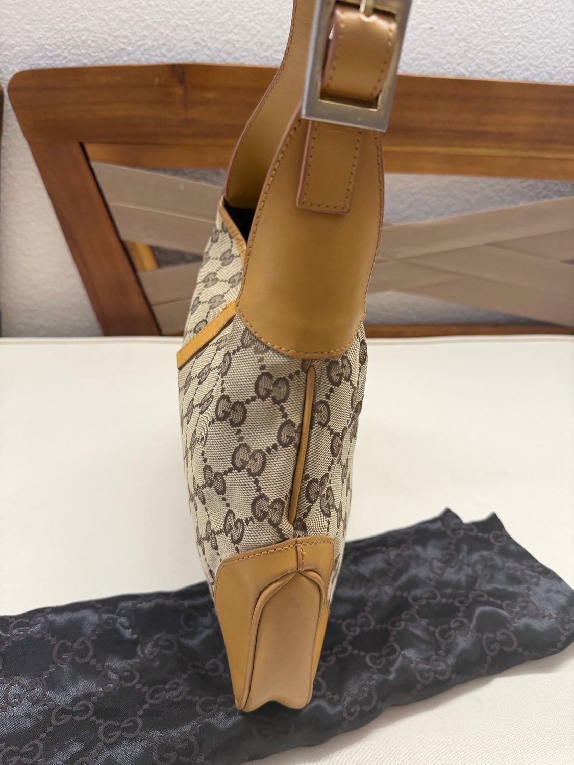 Gucci Monogram Canvas Jackie Hobo Shoulder 