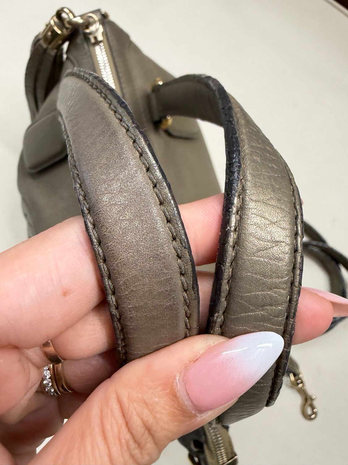 Gucci Pebbled Leather Soho Convertible Metallic Crossbody Sling