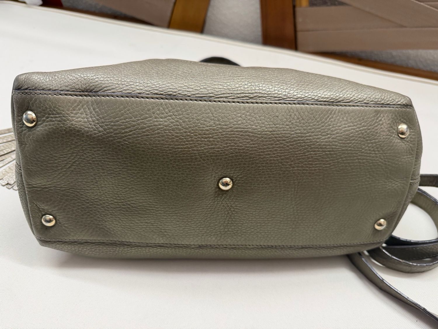 Gucci Pebbled Leather Soho Convertible Metallic Crossbody Sling