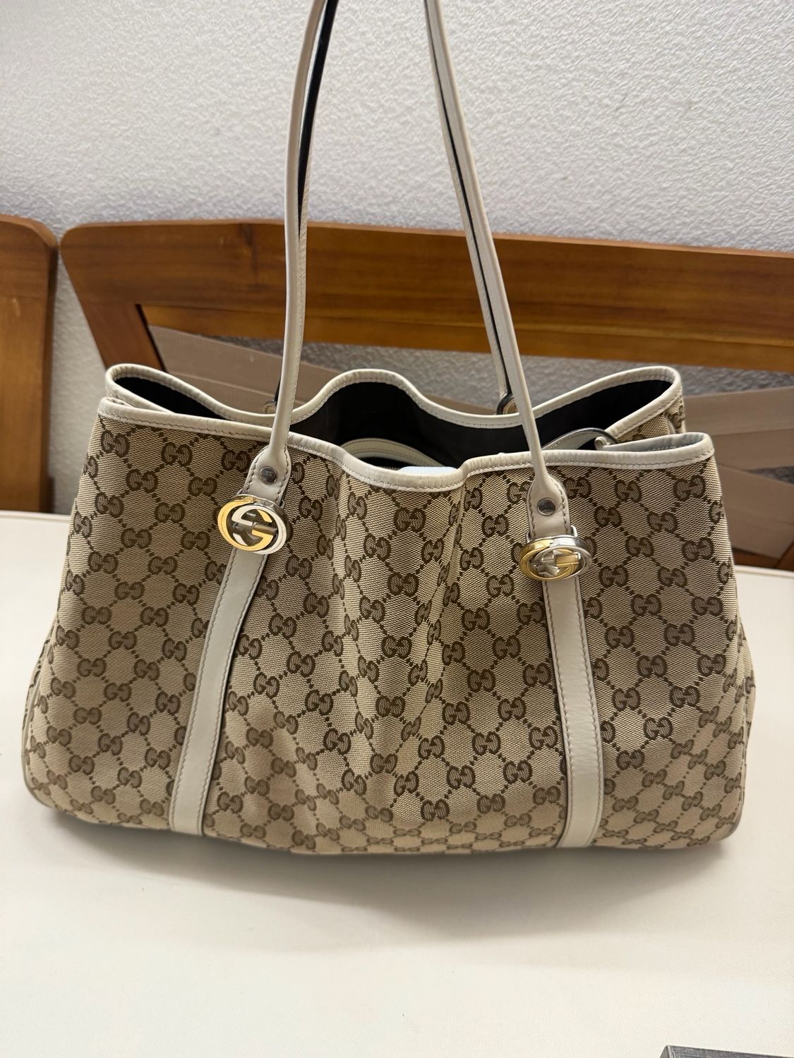 Gucci Monogram Canvas Twins Tote Shoulder