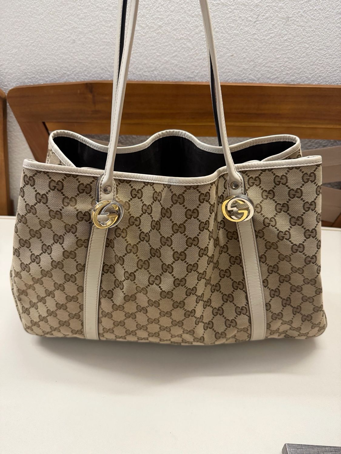 Gucci Monogram Canvas Twins Tote Shoulder