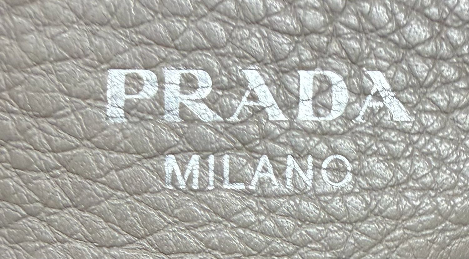 Prada Vitello Daino Argilla Boston Messenger Crossbody Pushlock