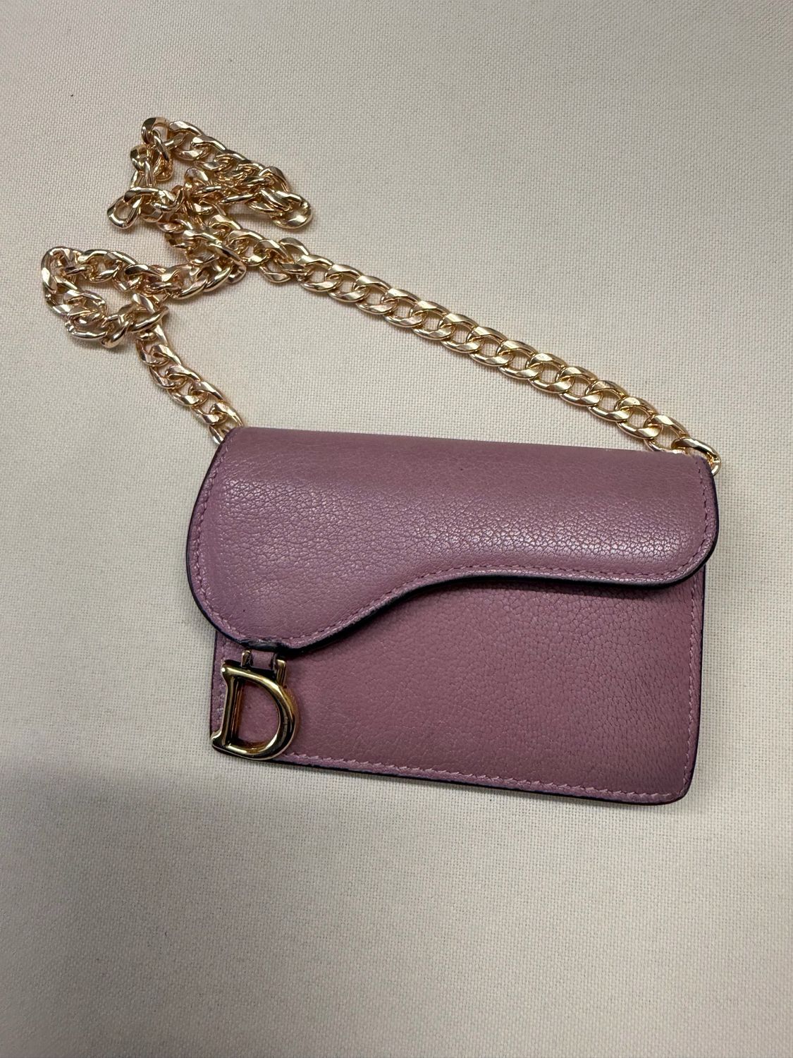 Christian Dior Pebbled Leather Card Wallet