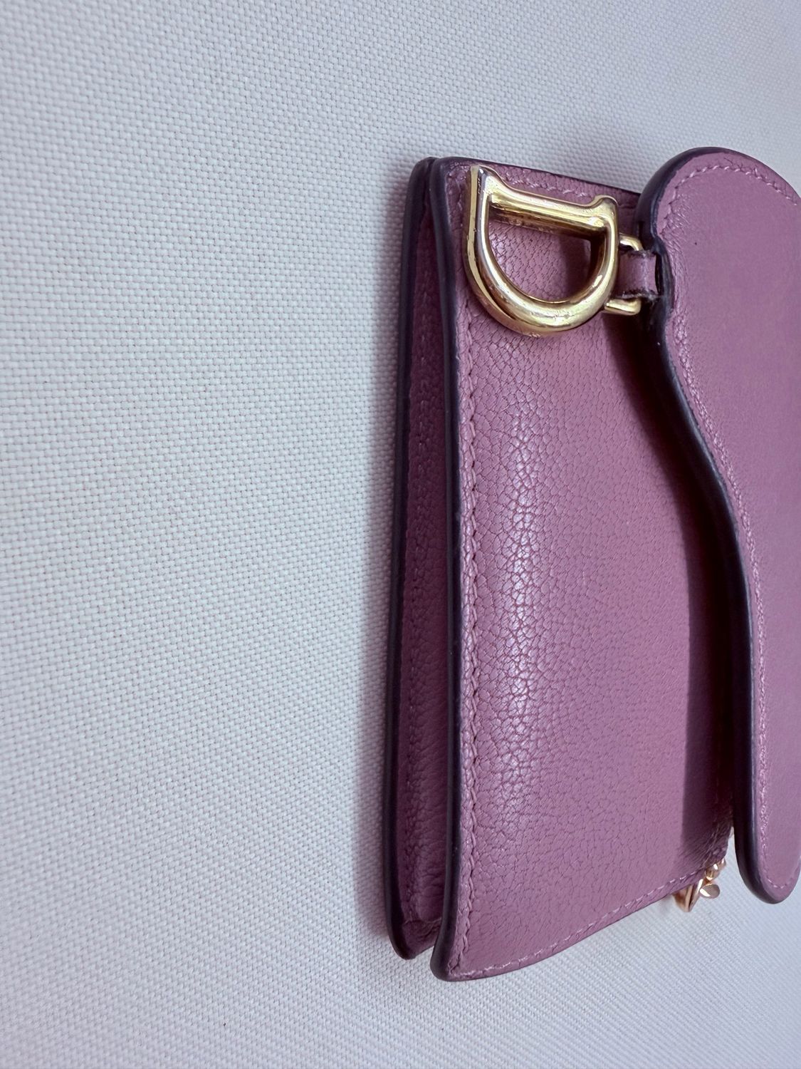 Christian Dior Pebbled Leather Card Wallet