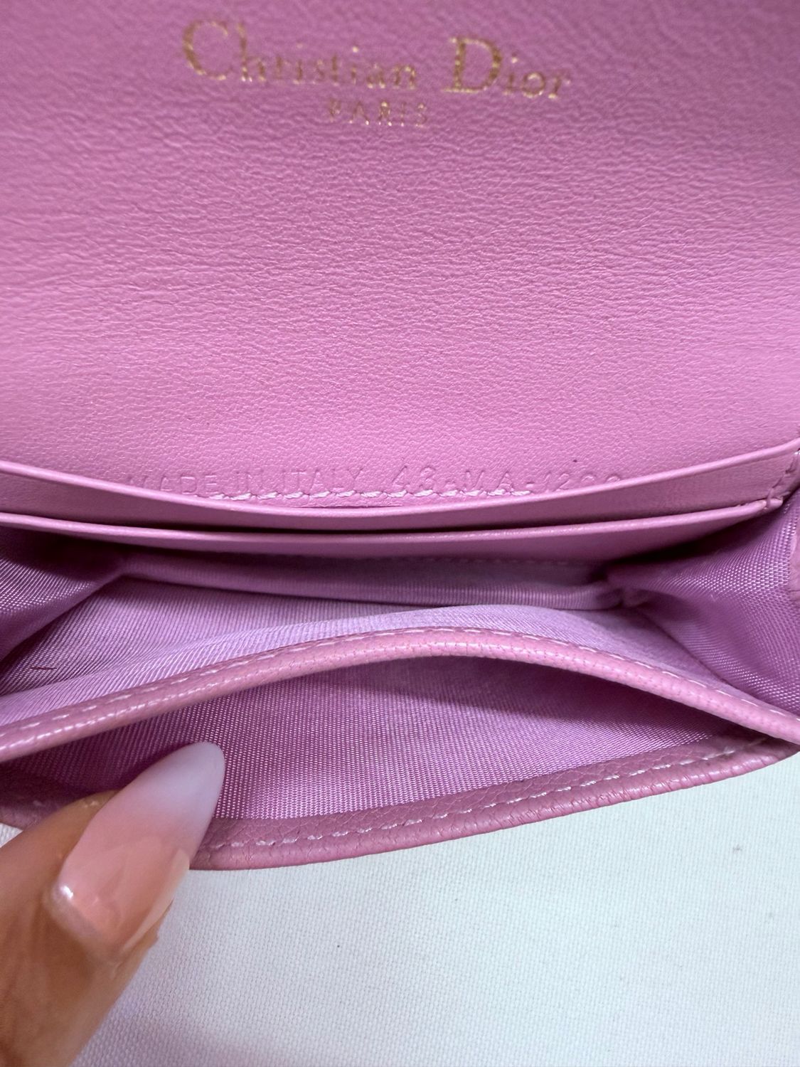 Christian Dior Pebbled Leather Card Wallet