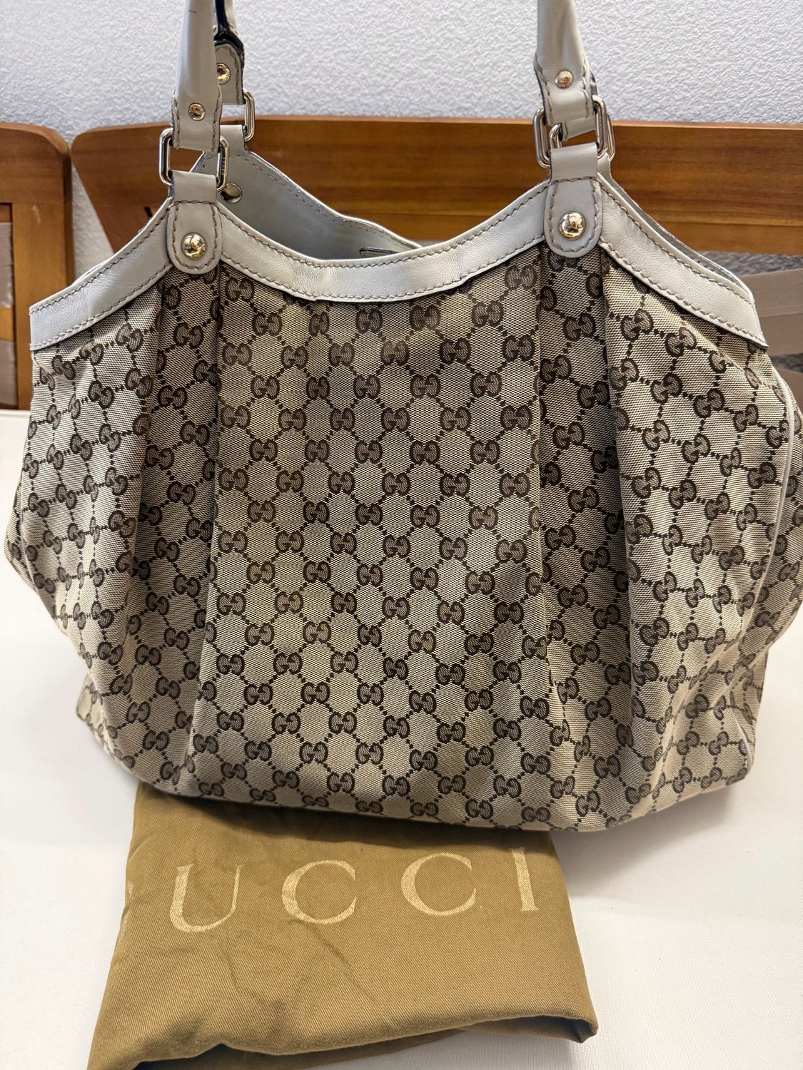 Gucci Monogram Canvas Sukey Tote Large 