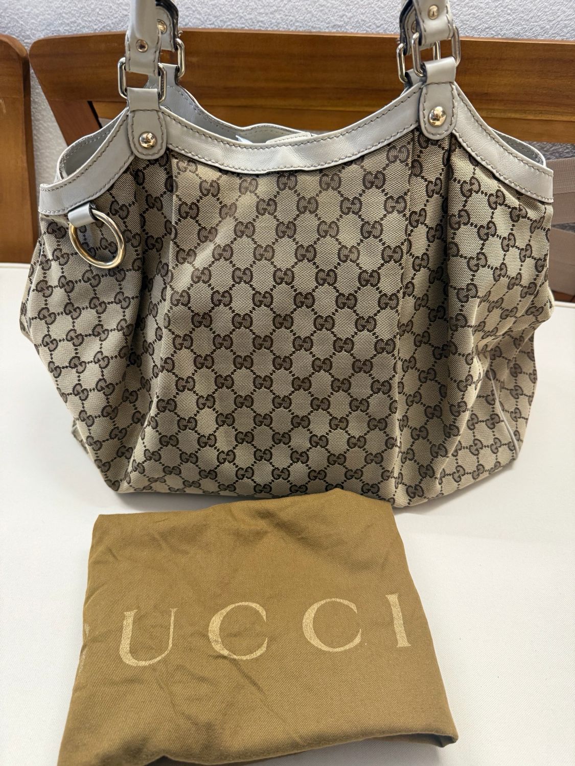 Gucci Monogram Canvas Sukey Tote Large 
