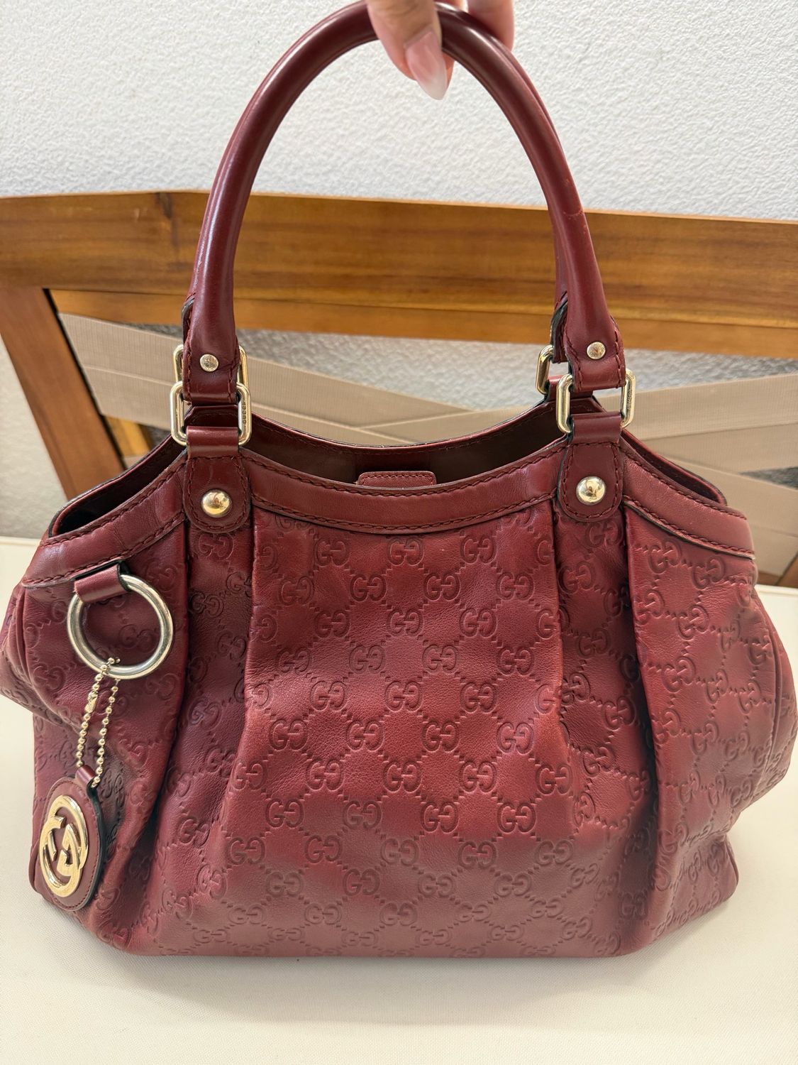 Gucci Sukey Guccissima Tote Red