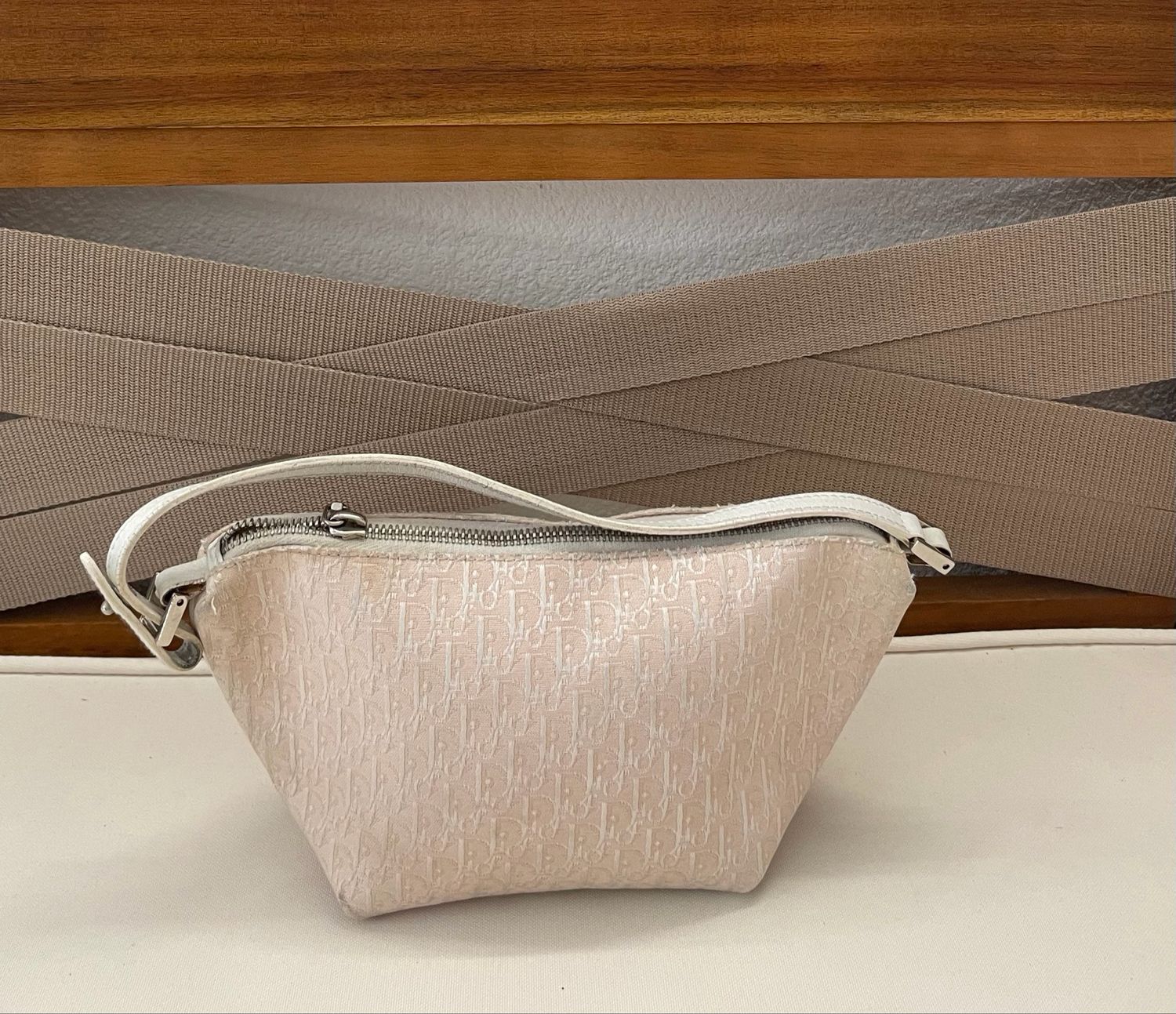 Christian Dior Trotter Pochette Hobo Shoulder in Pink