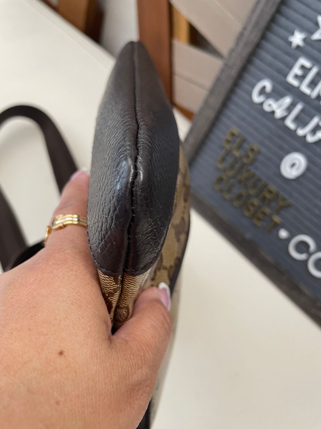 Gucci Monogram Canvas Supreme Crystal Messenger Sling