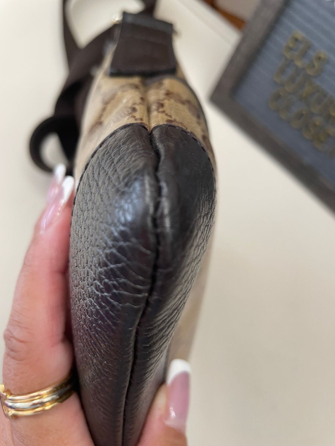 Gucci Monogram Canvas Supreme Crystal Messenger Sling