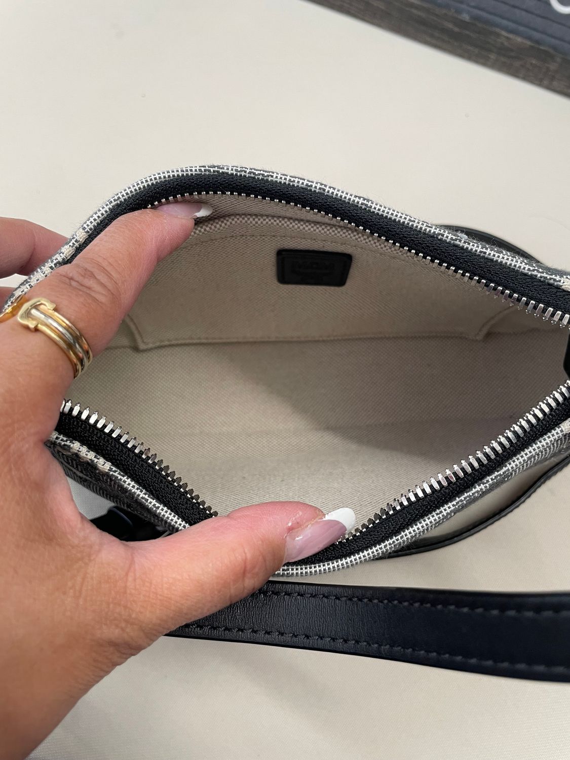 Mcm Jacquard Messenger Crossbody Sling Denim