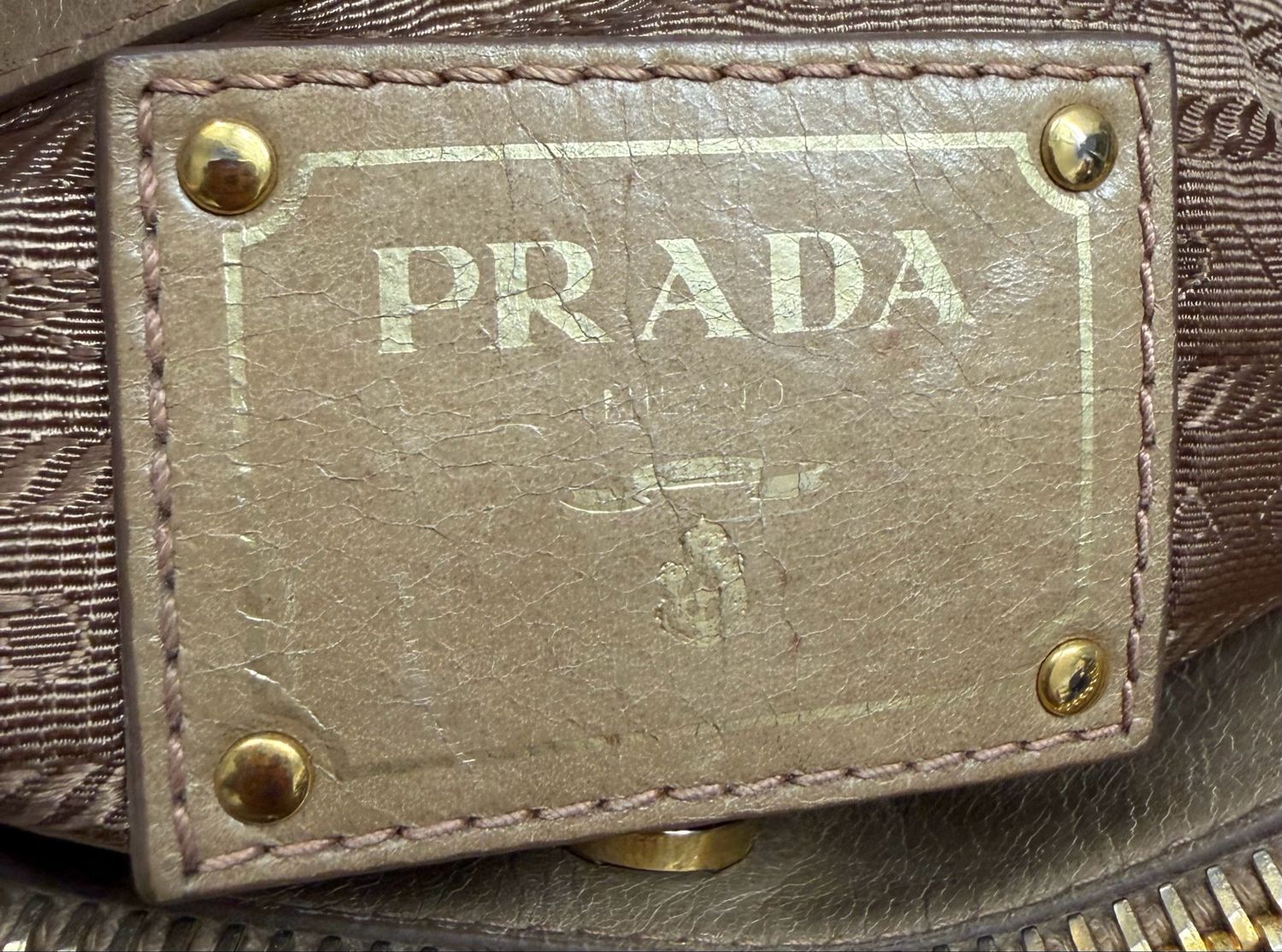 Prada Vitello Shine Messenger Crossbody Sling in Nude
