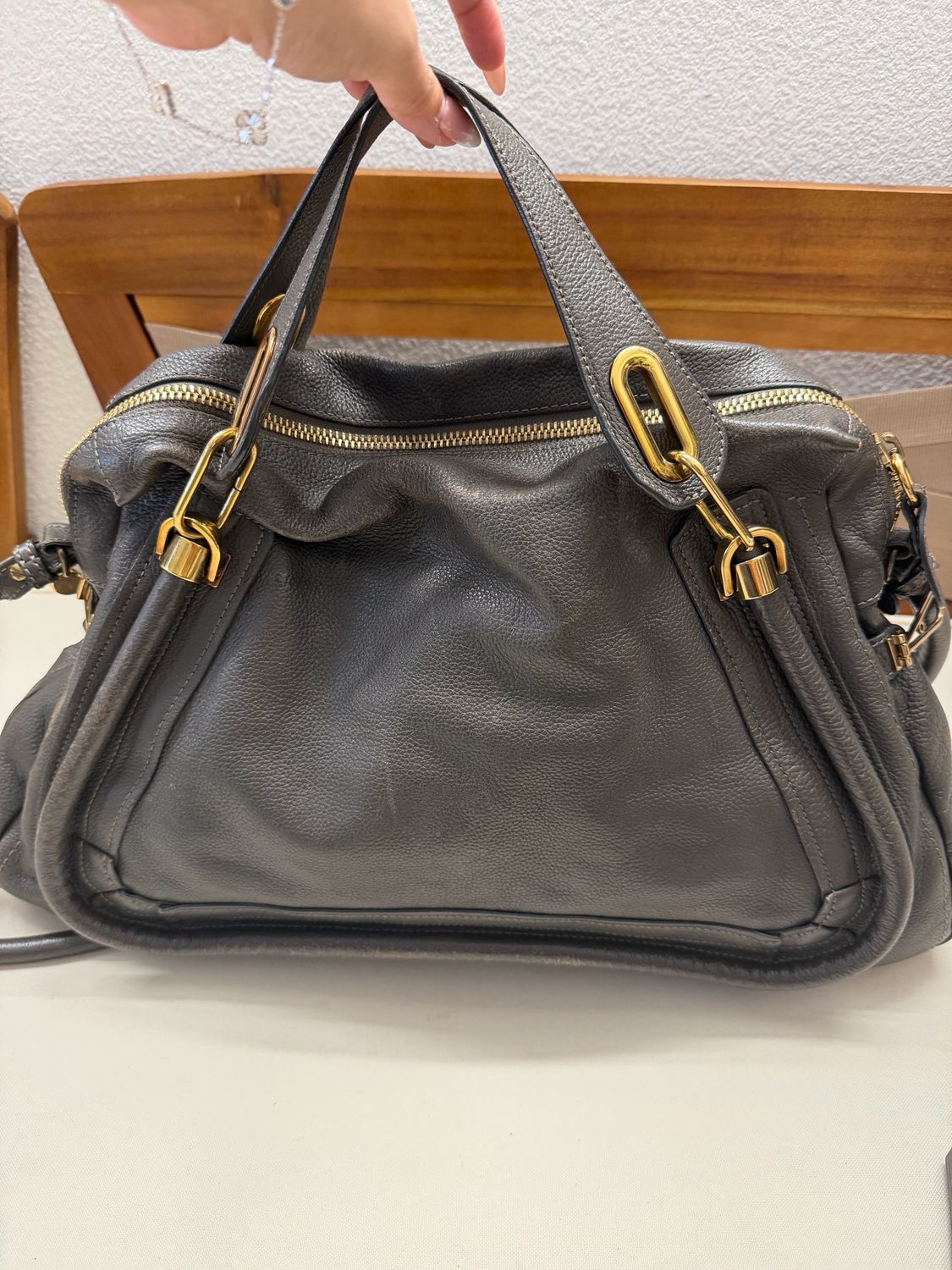 Chloe Paraty Large Pebbled Leather Crossbody Sling