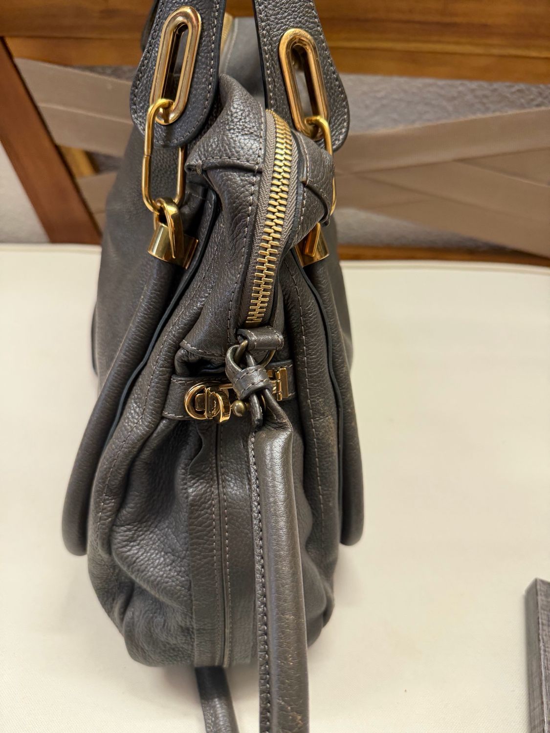 Chloe Paraty Large Pebbled Leather Crossbody Sling