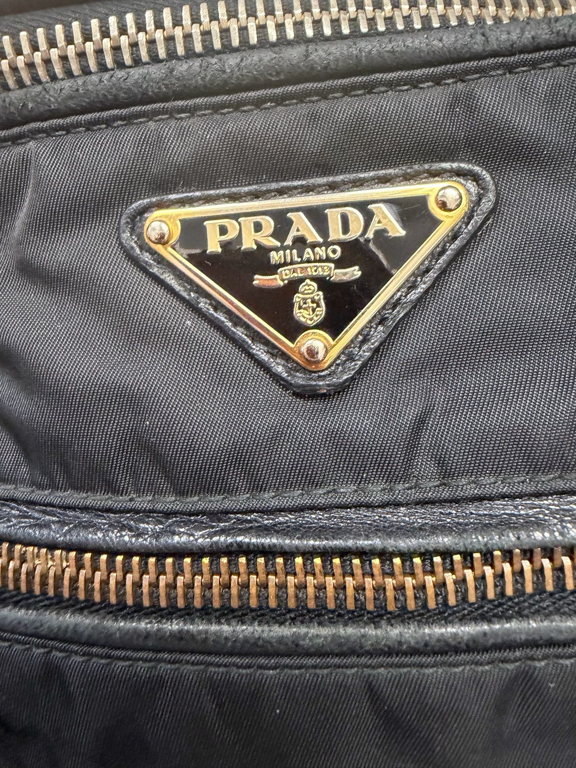 Prada Nylon Tessuto Hobo Shoulder Front Zipper