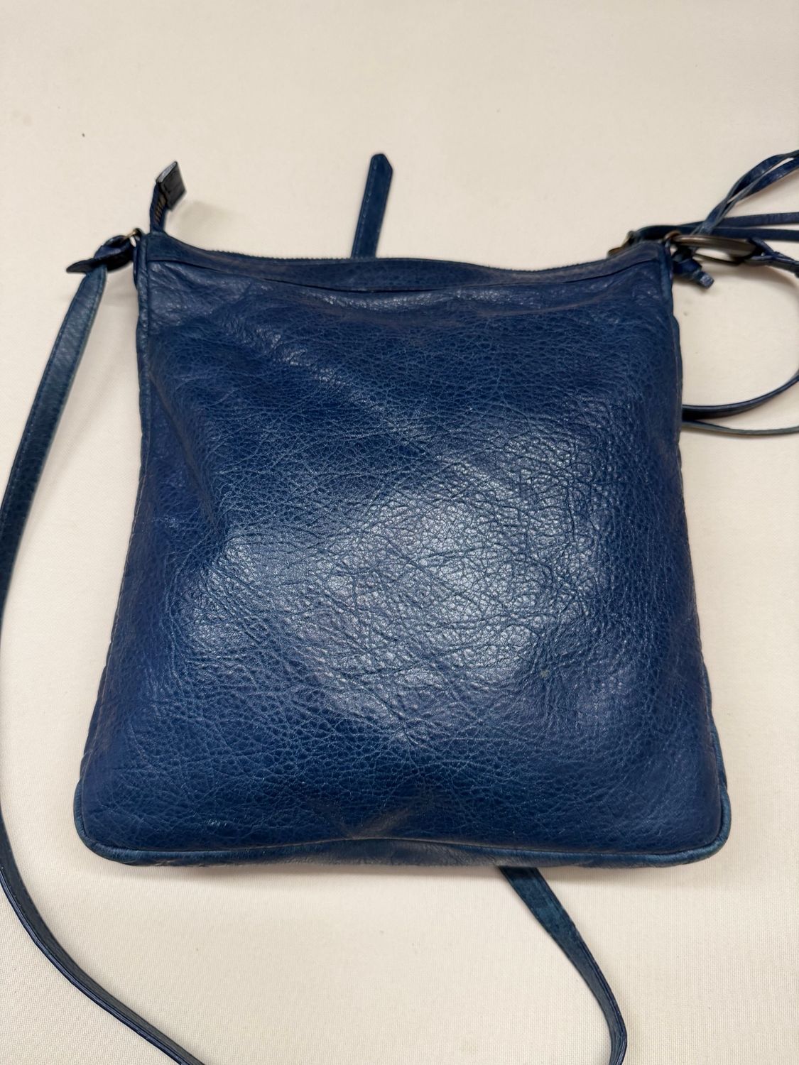 Balenciaga City Classic Flat Messenger in Navy