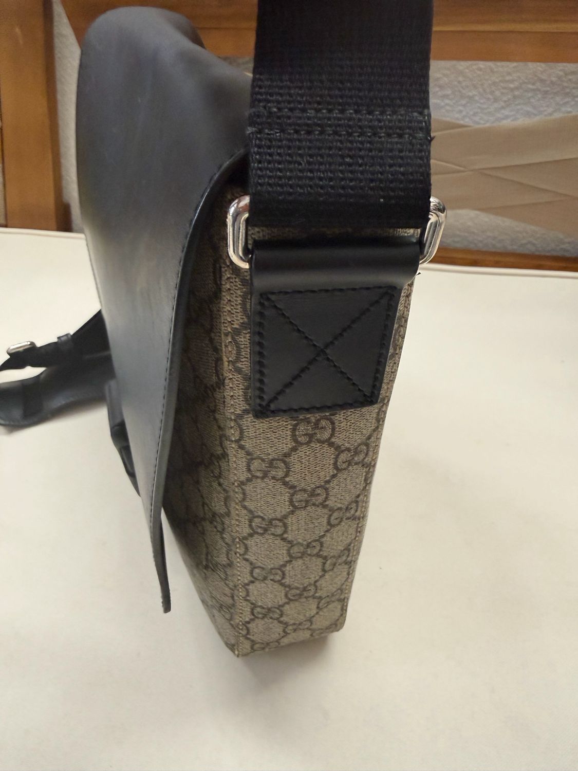 Gucci Monogram Supreme Buckle Crossbody Messenger