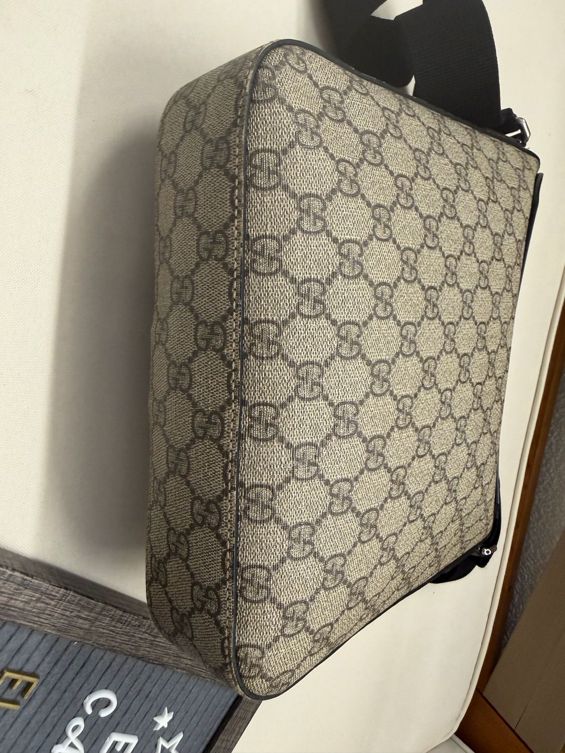 Gucci Monogram Supreme Buckle Crossbody Messenger