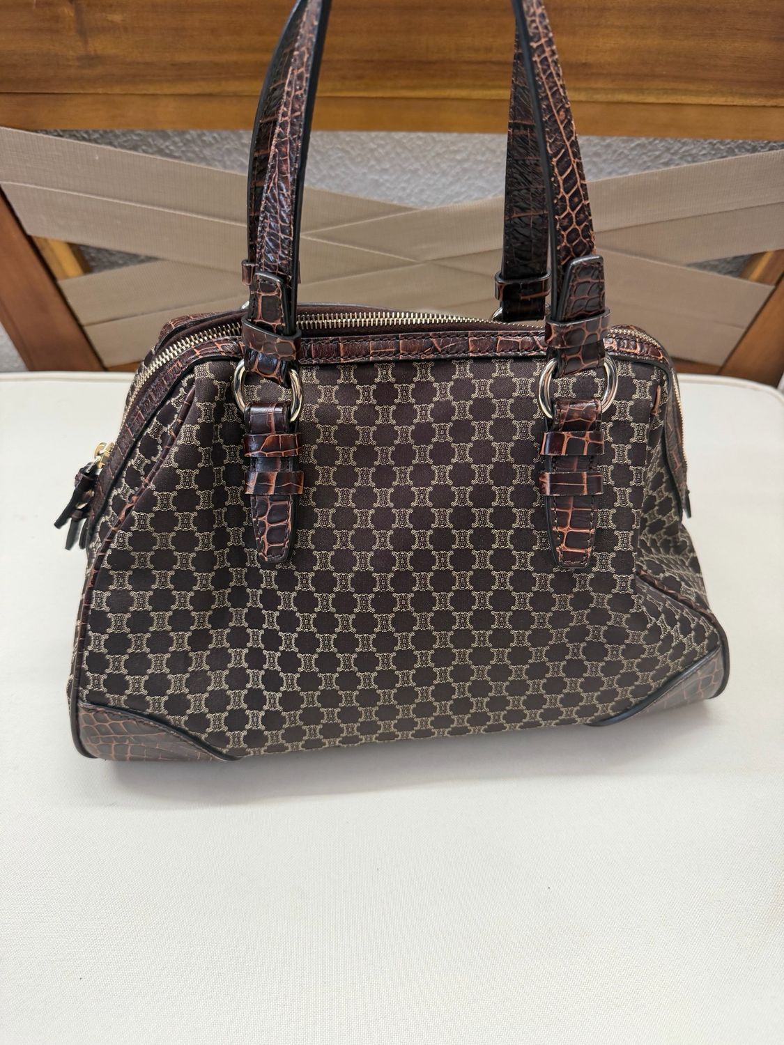 Celine Macadam Boston Bowler Tote Shoulder