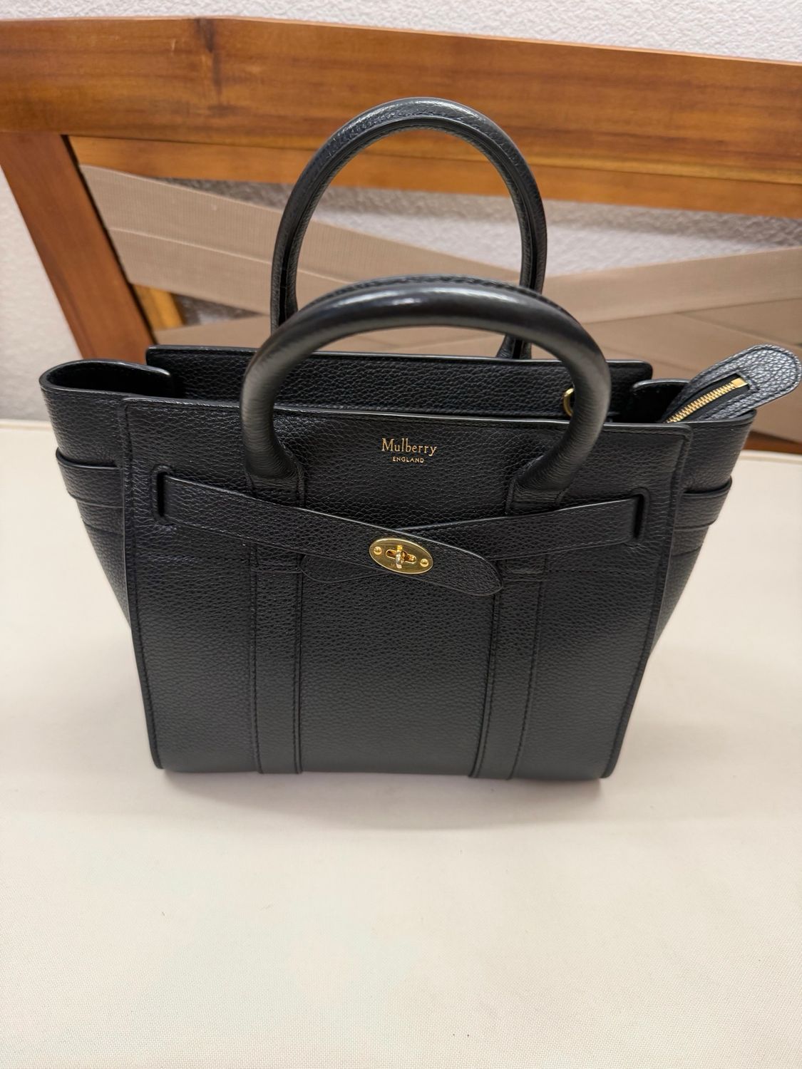 Mulberry Bayswater Pebbled Leather Small in Black