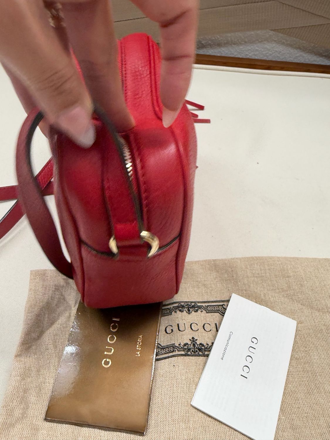 Gucci Soho Pebbled Leather Disco Camera Bag