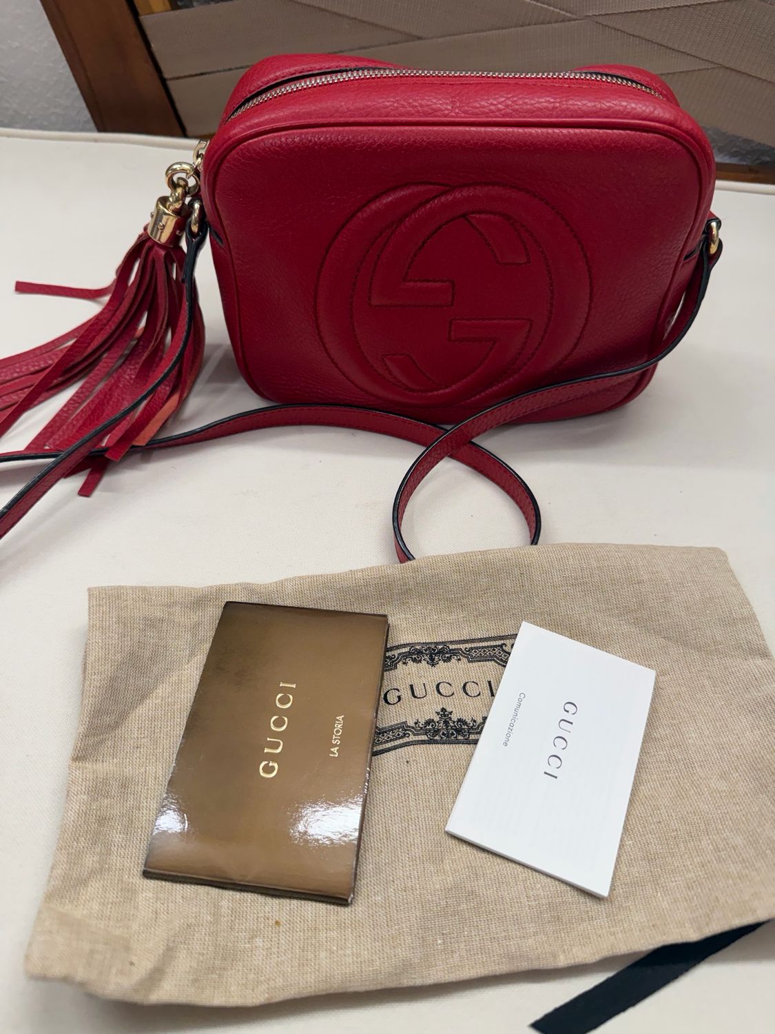 Gucci Soho Pebbled Leather Disco Camera Bag