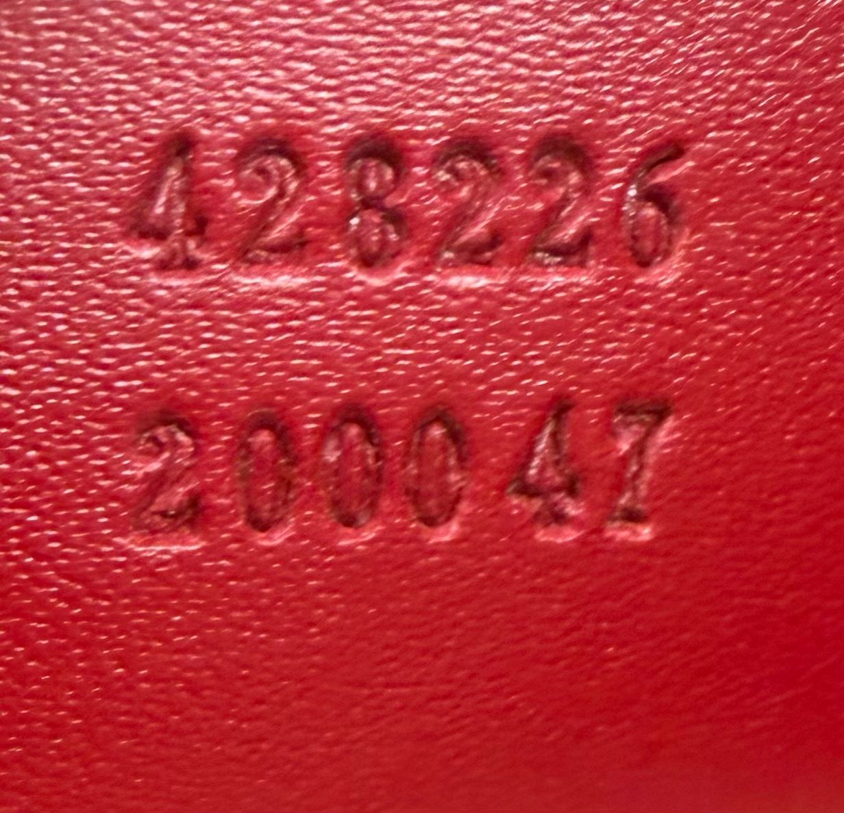 Gucci Monogram Leather Crossbody Sling Linnea Foldover in Red