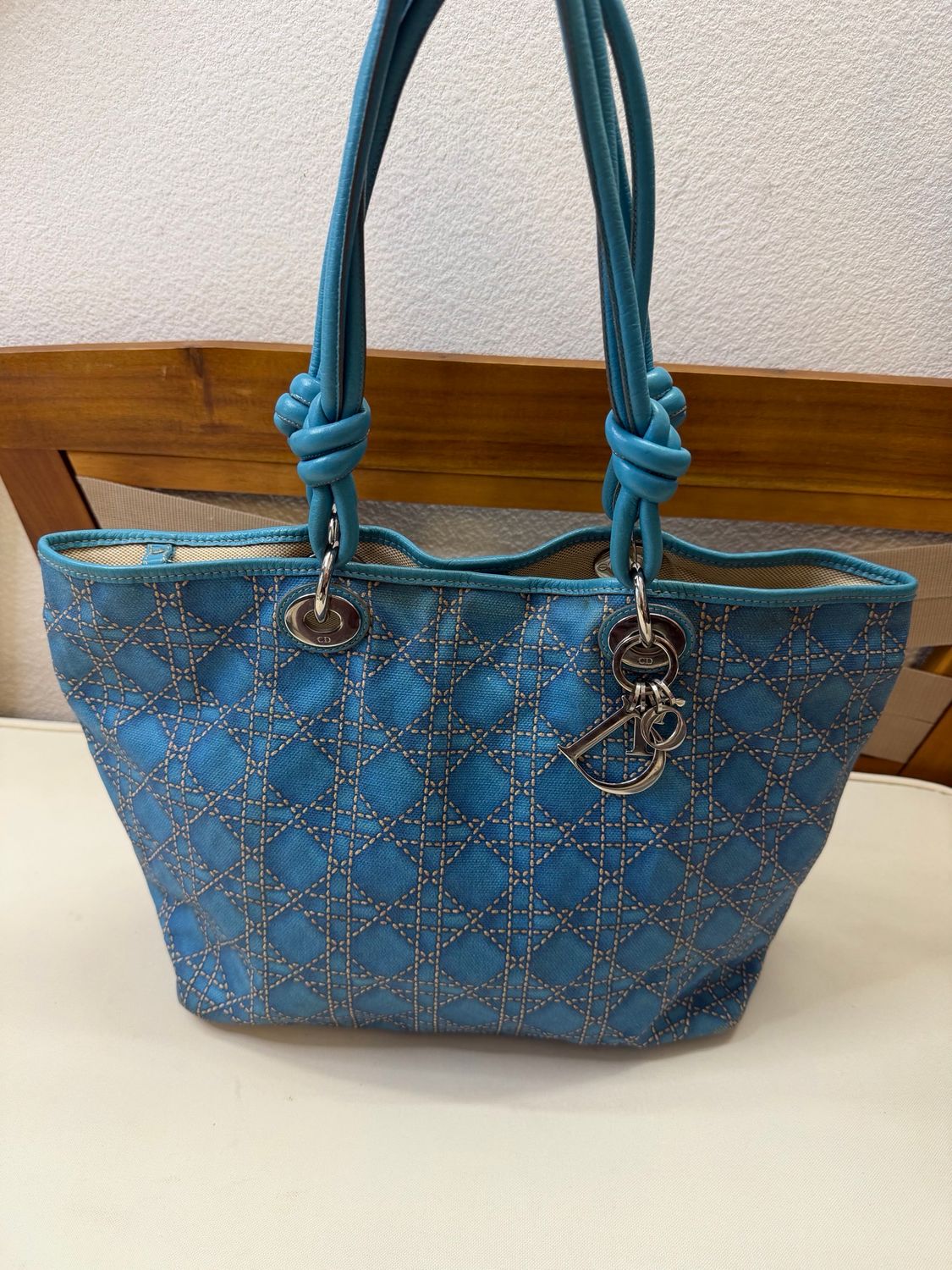 Christian Dior Cherie Tote Cannage in Blue