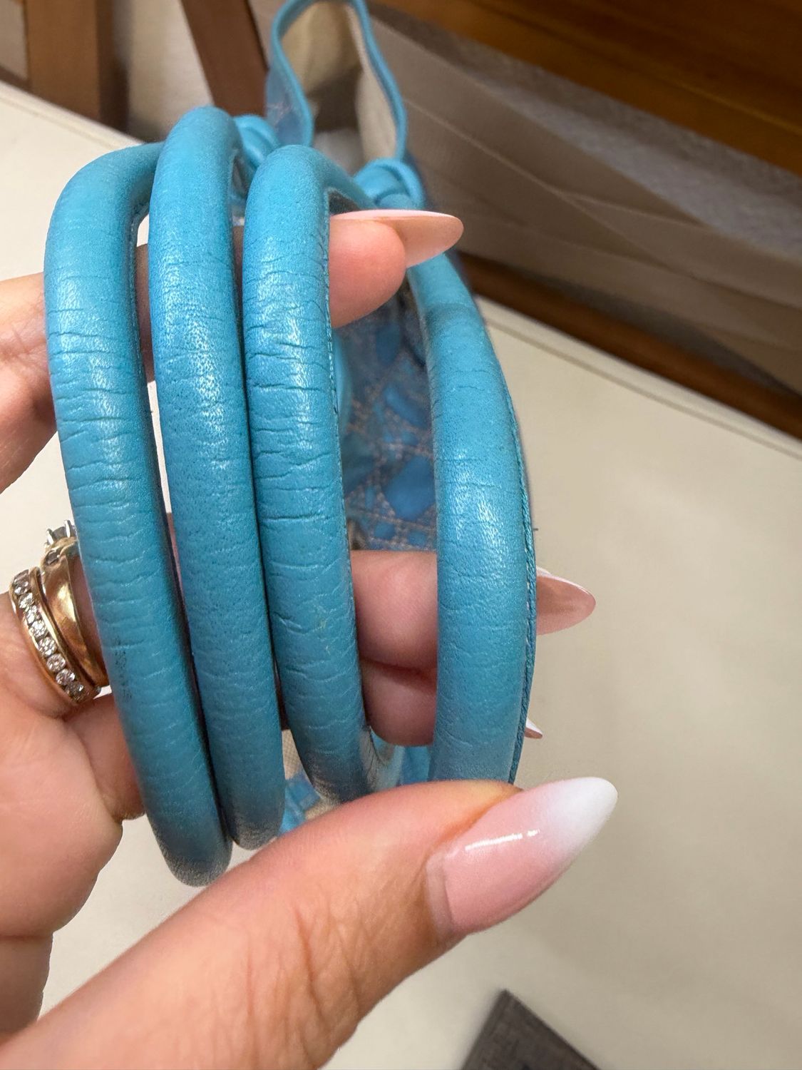 Christian Dior Cherie Tote Cannage in Blue